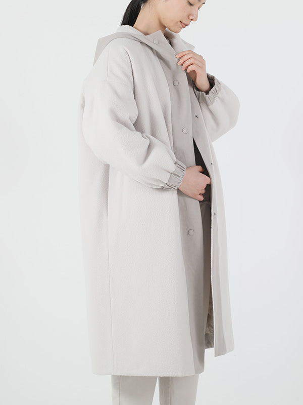 Wool Padding Hooded Long Coat - Phantom Gray – Fieldstudy