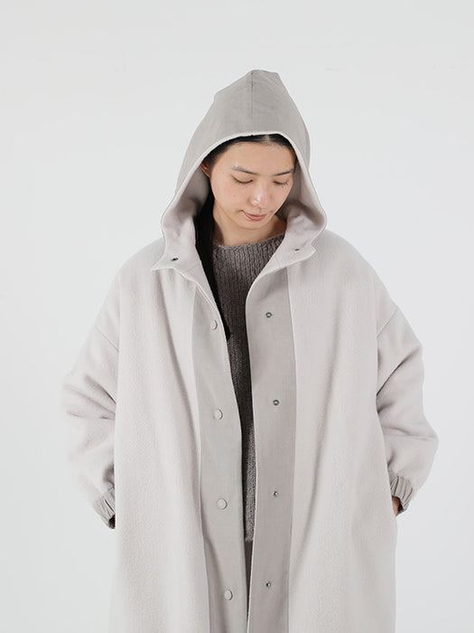 Wool Padding Hooded Long Coat - Phantom Gray – Fieldstudy